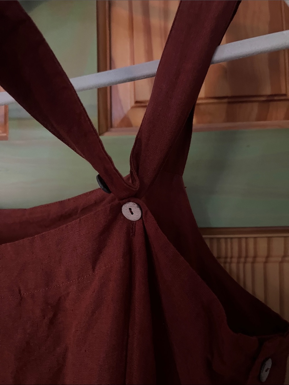 Son de Flor Sleeveless Midi Dress in Rust Brown - Picture 5 of 5